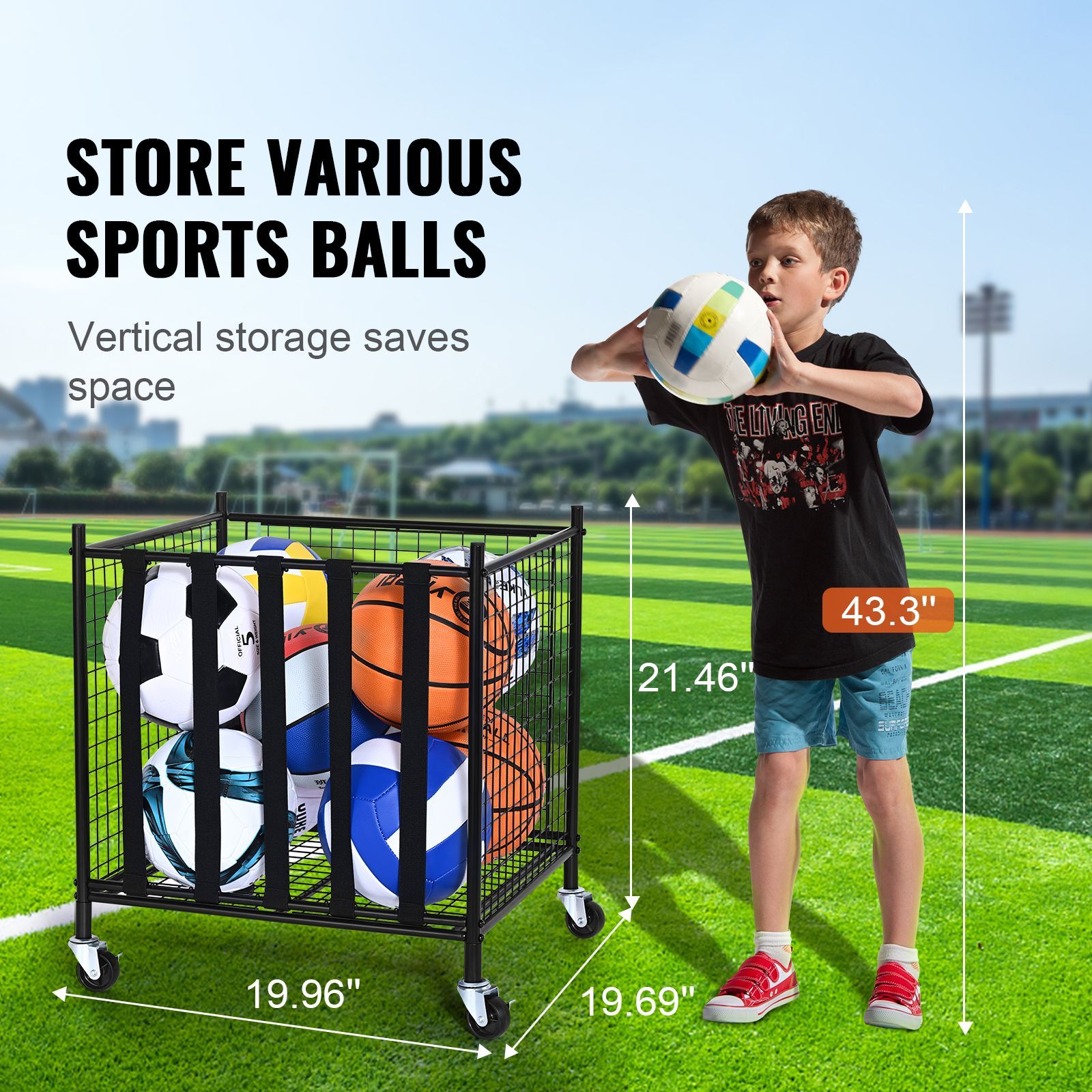 Rolling Sports Ball Storage Ca - Sports Equipment Cart ulasan dan harga