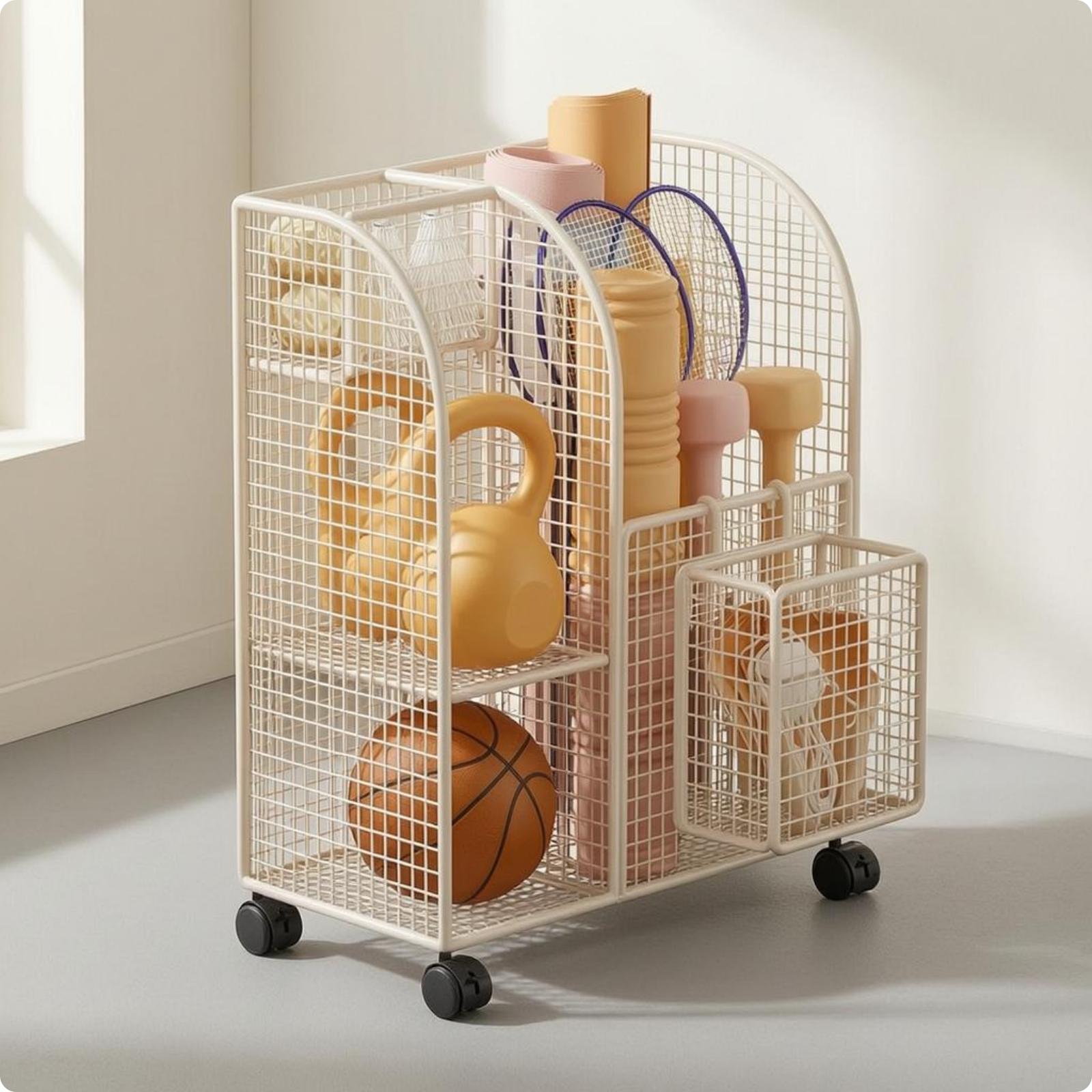 Multi Section Metal Wire Stora - Sports Equipment Cart ulasan dan harga